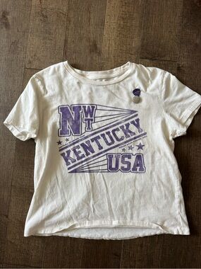 Newton White Kids T-Shirt with Purple Kentucky USA Graphic